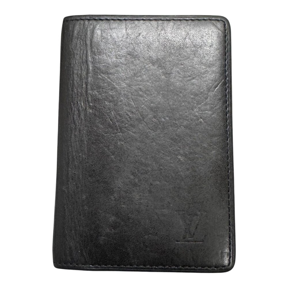Louis Vuitton Black Leather Mini Passport Holder Pocket Organizer Authentic Box - Picture 2 of 9